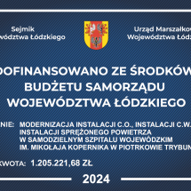 „Modernizacja instalacji C.O., instalacji C.W.U., instalacji sprężonego powietrza w Samodzielnym Szpitalu Wojewódzkim im. Mikołaja Kopernika w Piotrkowie Trybunalskim”